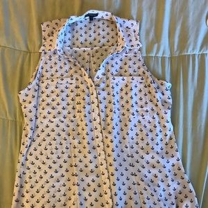 Express collared anchor blouse